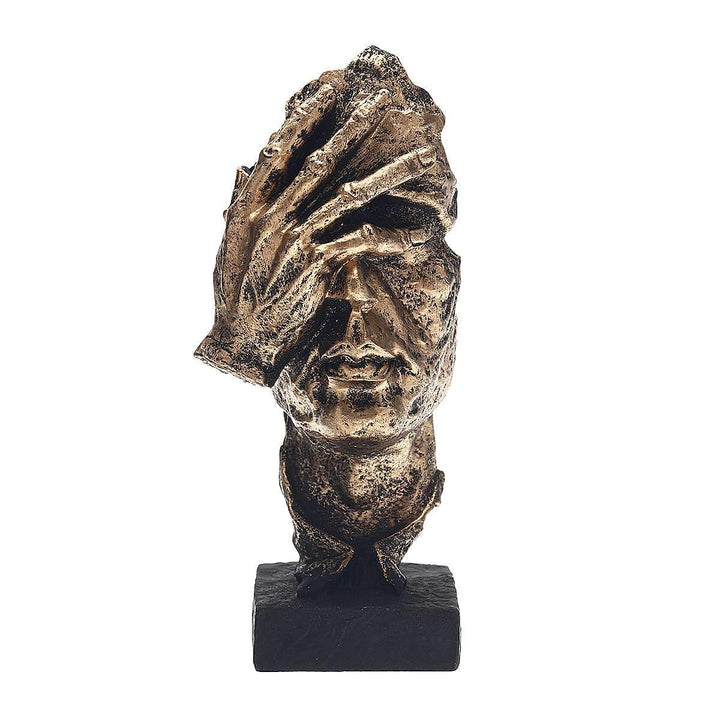 Norvo | Abstrakt Gull Skulptur "NordicLine" – Moderne Skandinavisk Dekorasjon