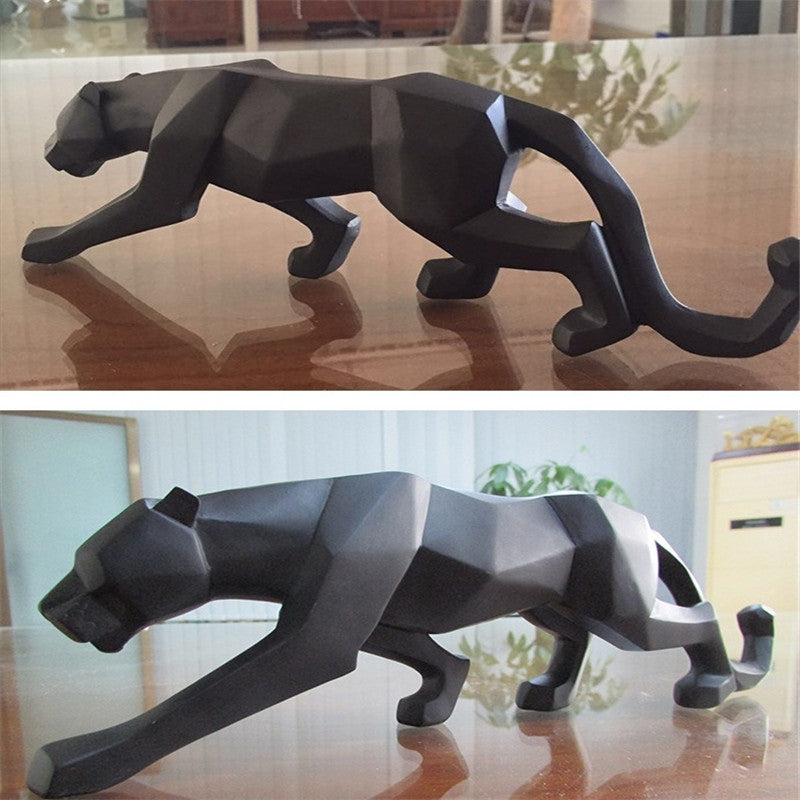 Norvo | Moderne Harpiks Geometrisk Svart Panther Skulptur