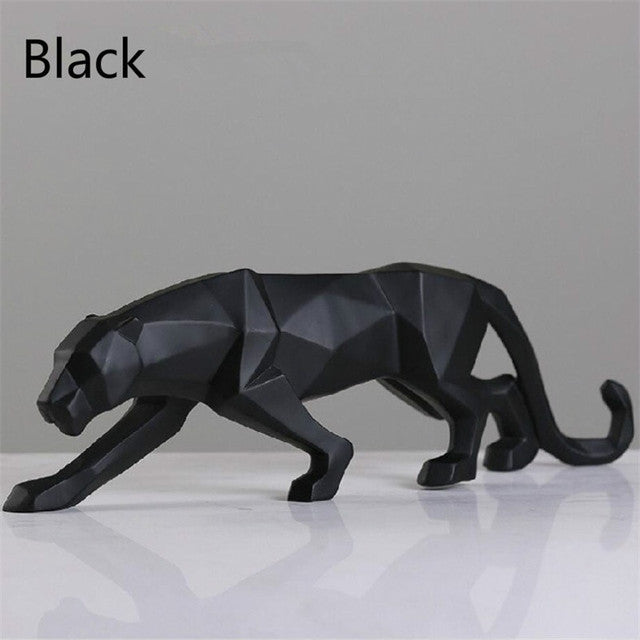 Norvo | Moderne Harpiks Geometrisk Svart Panther Skulptur