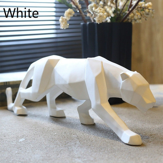Norvo | Moderne Harpiks Geometrisk Svart Panther Skulptur