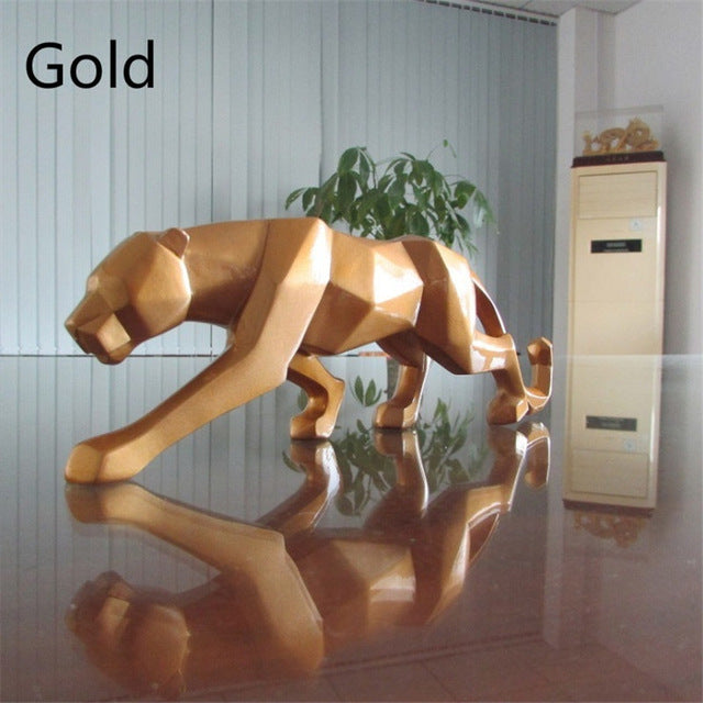 Norvo | Moderne Harpiks Geometrisk Svart Panther Skulptur