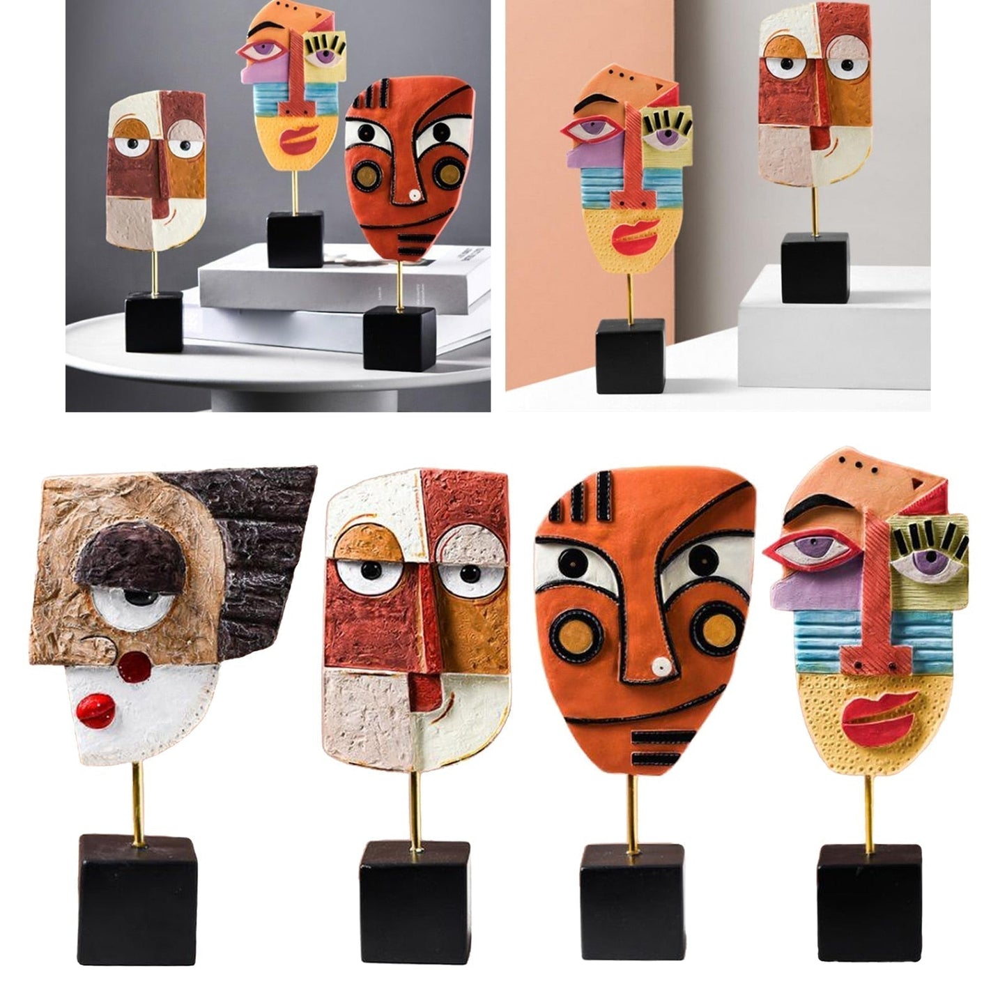 Norvo | Abstrakt Pop Art Ansikt Hjem Skulptur