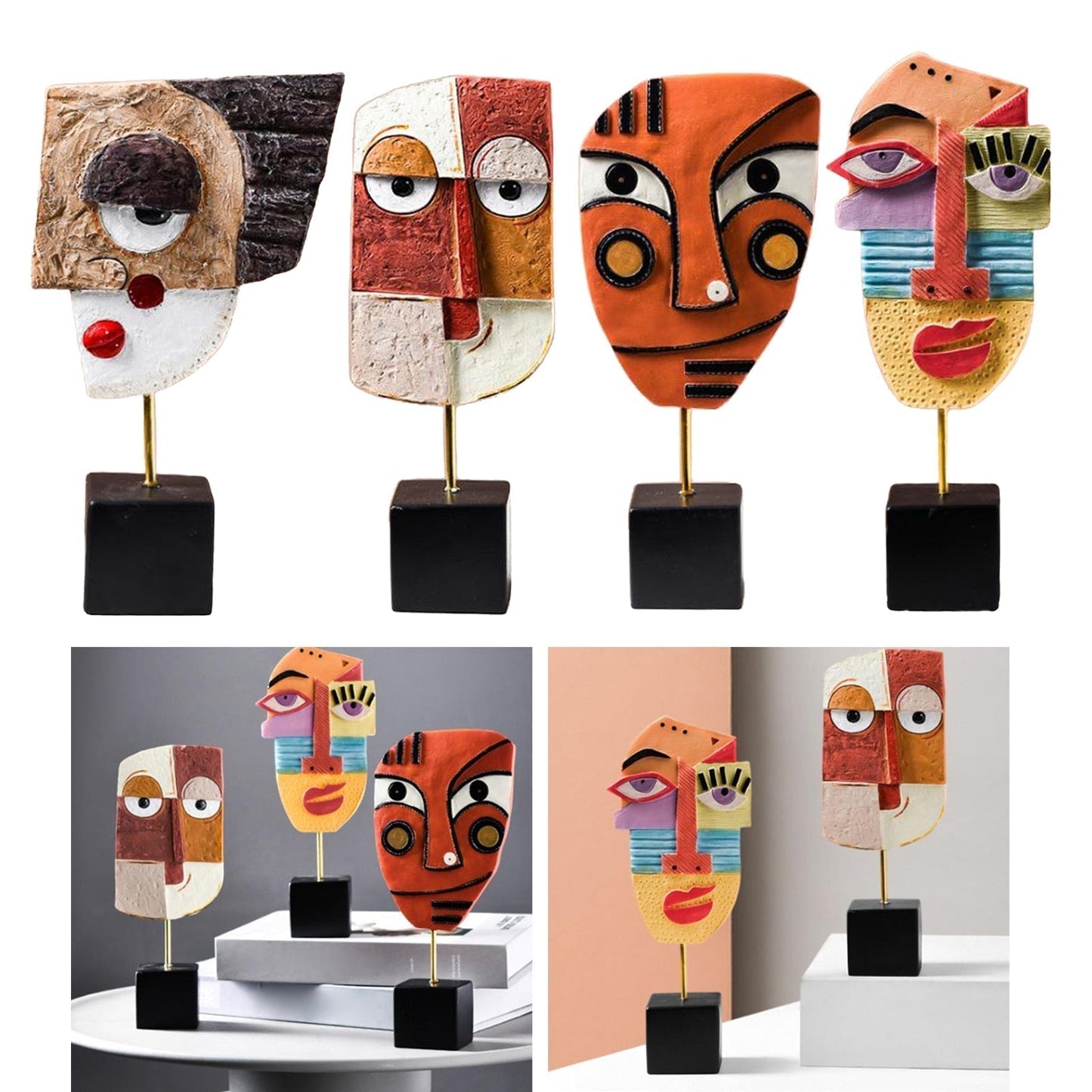 Norvo | Abstrakt Pop Art Ansikt Hjem Skulptur