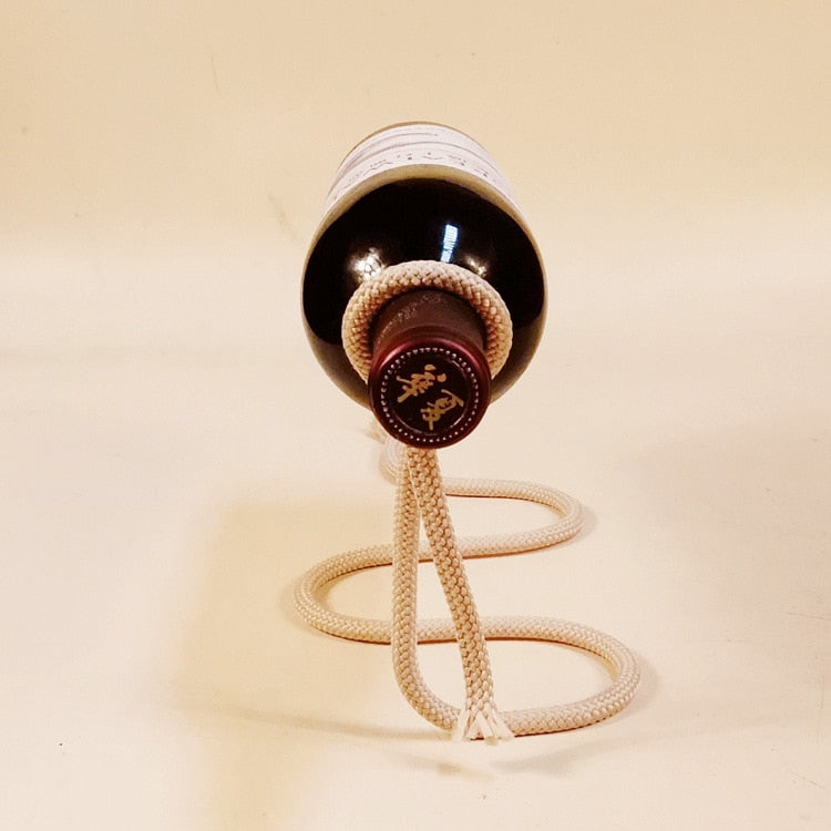 Norvo | RopeElegance Hengende Tau Vin Rack | Stilig Vinlagring | Unik Design for Hjemmet