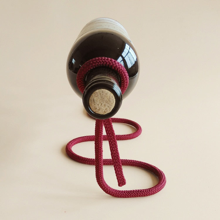 Norvo | RopeElegance Hengende Tau Vin Rack | Stilig Vinlagring | Unik Design for Hjemmet
