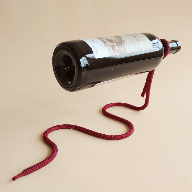 Norvo | RopeElegance Hengende Tau Vin Rack | Stilig Vinlagring | Unik Design for Hjemmet