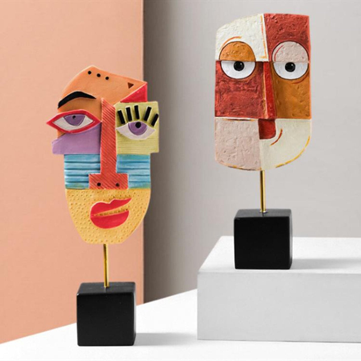 Norvo | Abstrakt Pop Art Ansikt Hjem Skulptur