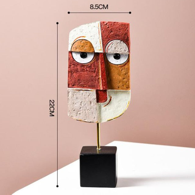 Norvo | Abstrakt Pop Art Ansikt Hjem Skulptur