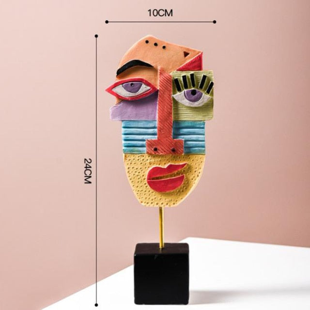 Norvo | Abstrakt Pop Art Ansikt Hjem Skulptur