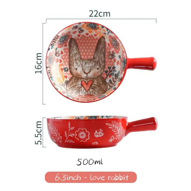 Norvo | Håndlaget Dyreblomst Stor Keramikkbolle