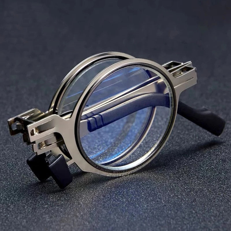 Norvo | Sammenleggbare blålys metall runde lesebriller