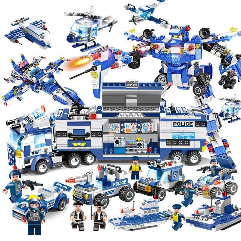 Norvo | 8 I 1 Robot Flybil By Politiet SWAT Byggestein