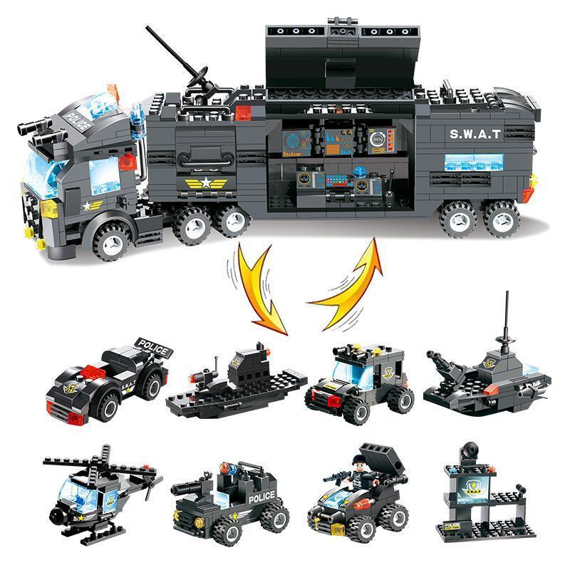 Norvo | 8 I 1 Robot Flybil By Politiet SWAT Byggestein