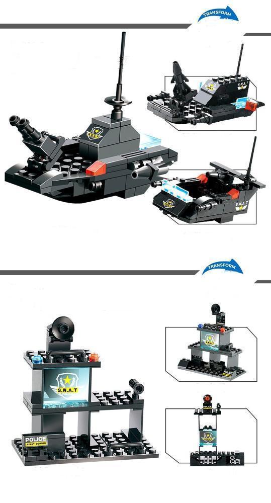 Norvo | 8 I 1 Robot Flybil By Politiet SWAT Byggestein