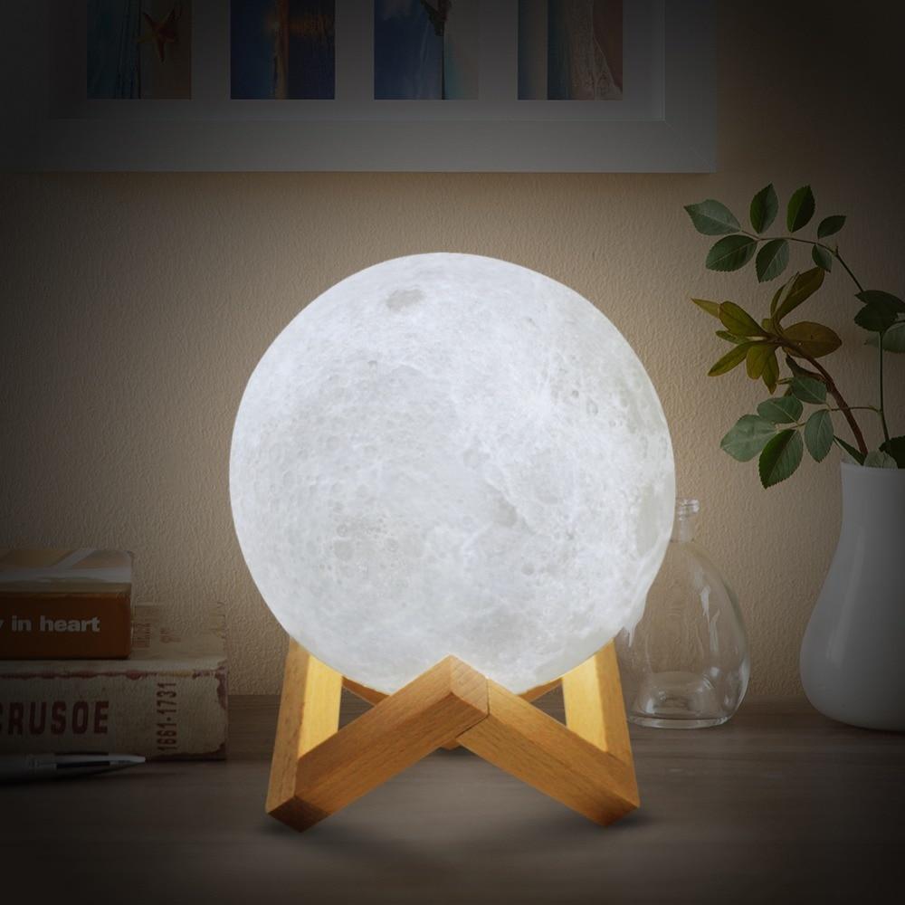 Norvo | Oppladbar Trådløs Dual Color Lunar Full Moon Natt LED Lampe