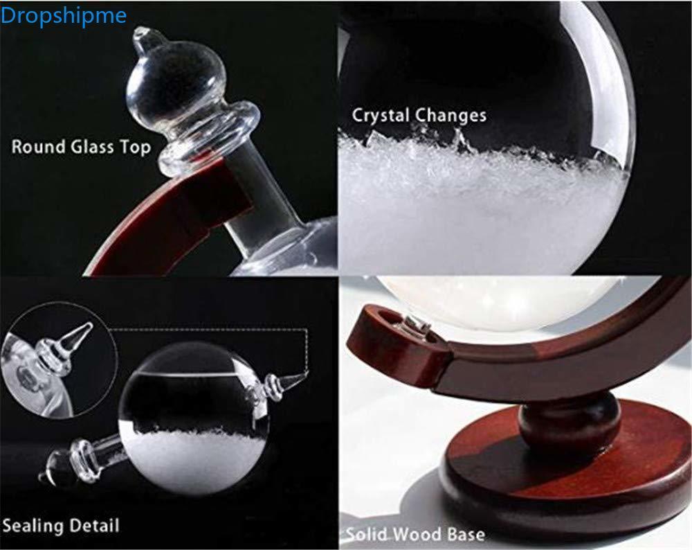 Norvo | Storm Glass Værforutsigelse Flaske Krystall Skrivebord Barometer med Treramme