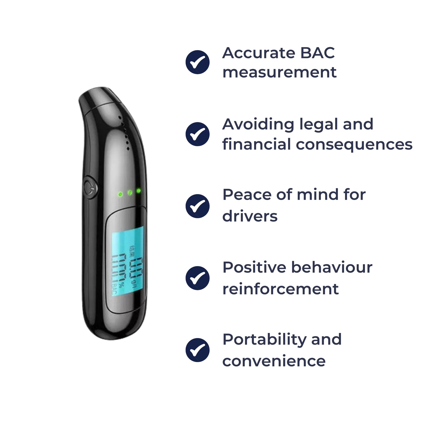 Morning-after alkoholtester – bærbar LCD-skjerm – trygg for britiske sjåfører Norvo
