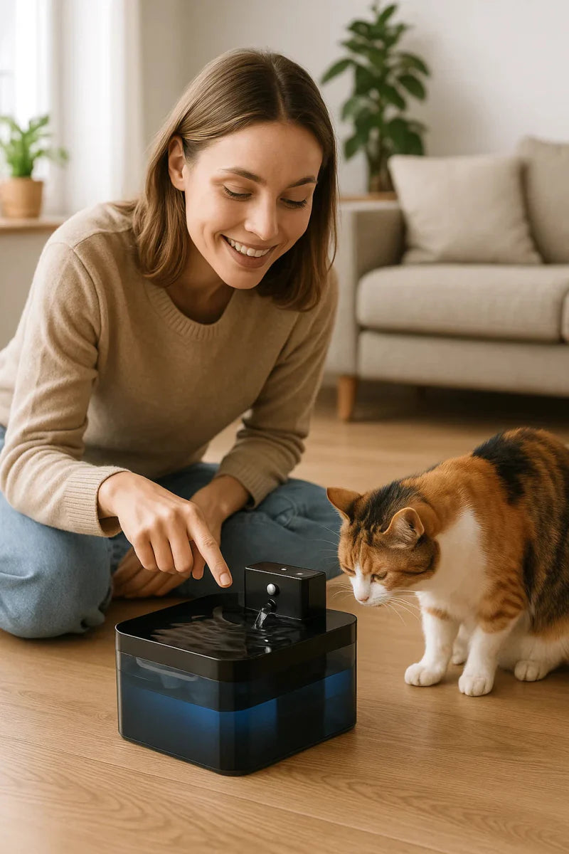 Norvo | PUREFLOW Fontene – Smart katt vannfontene med bevegelsessensor og filtrering