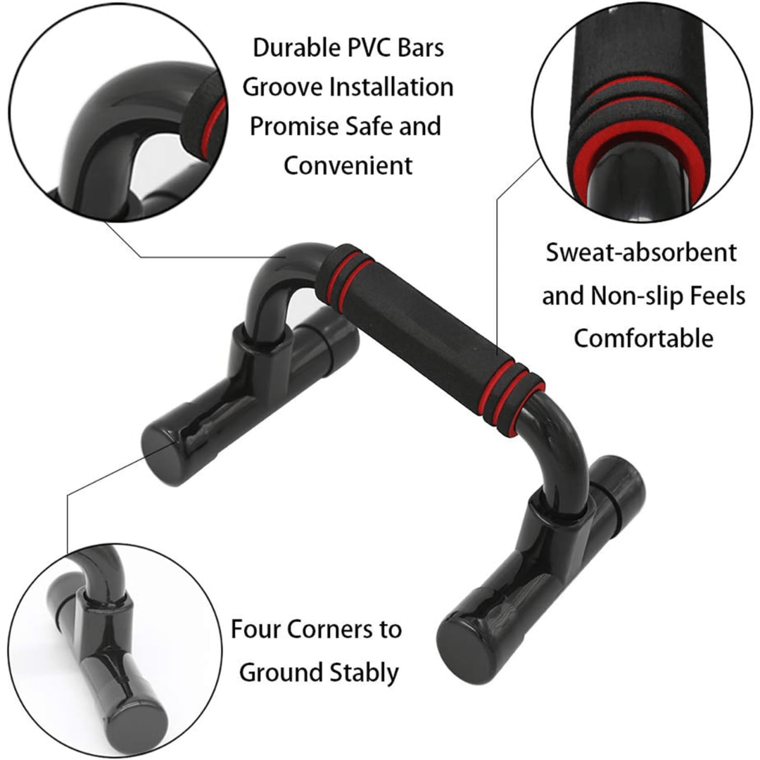 Norvo | Pushmaster Ergonomiske Push-Up Stenger – Håndleddsvennlige, Rutschfaste Pushup Håndtak for Dypere Trening – Bærbare & Holdbare for Hjemme- eller Treningssentertrening