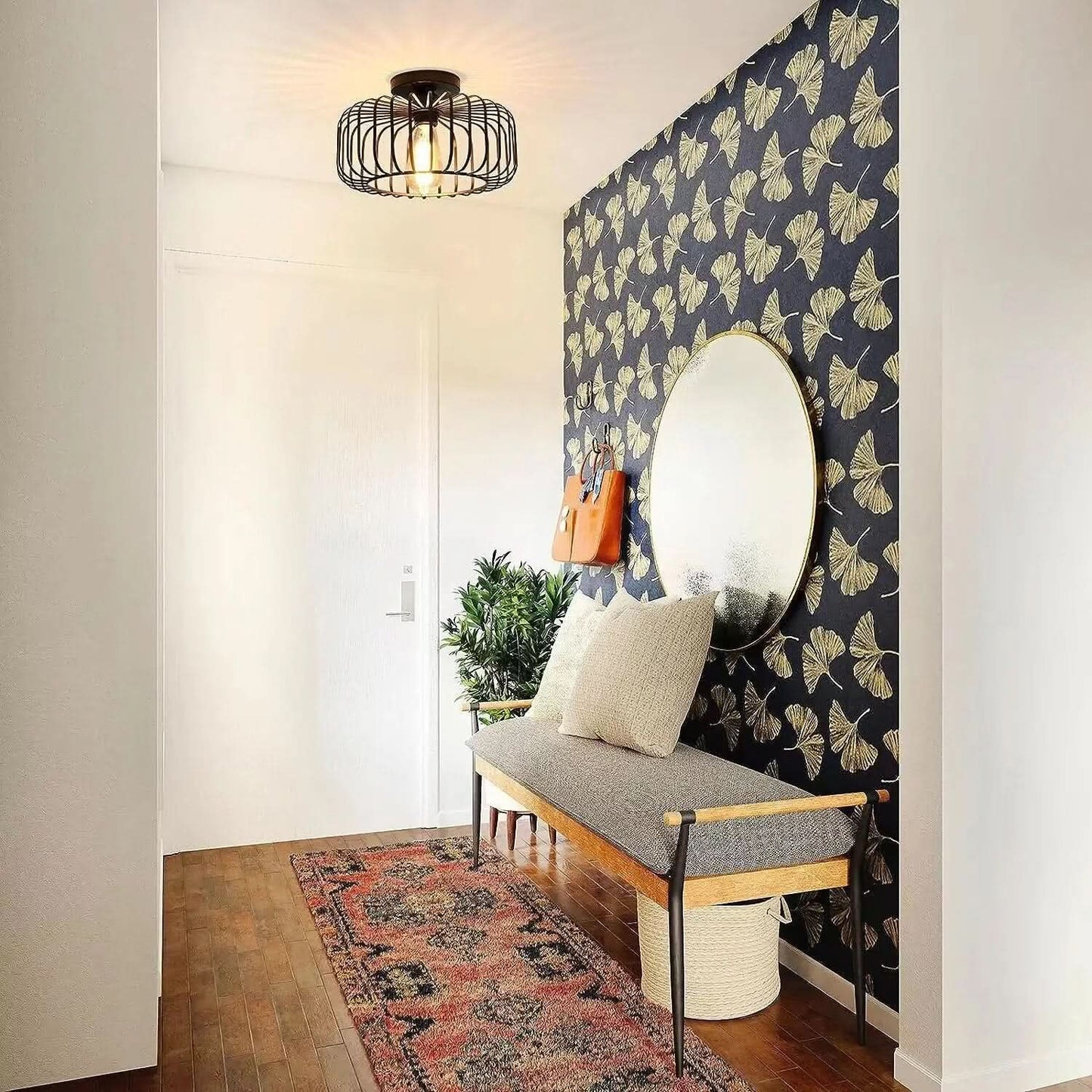 Norvo | Modern Birdcage E26 Taklampe – Jern Flush Mount Fixture