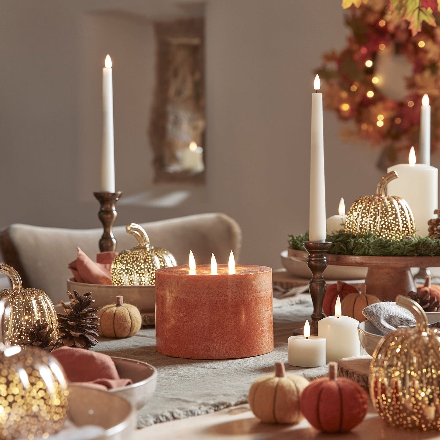 Norvo | LED Voks Flammende Stearinlys Sett