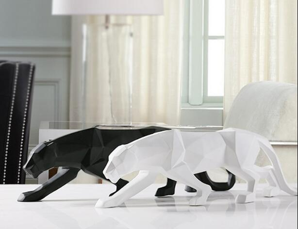 Norvo | Moderne Harpiks Geometrisk Svart Panther Skulptur