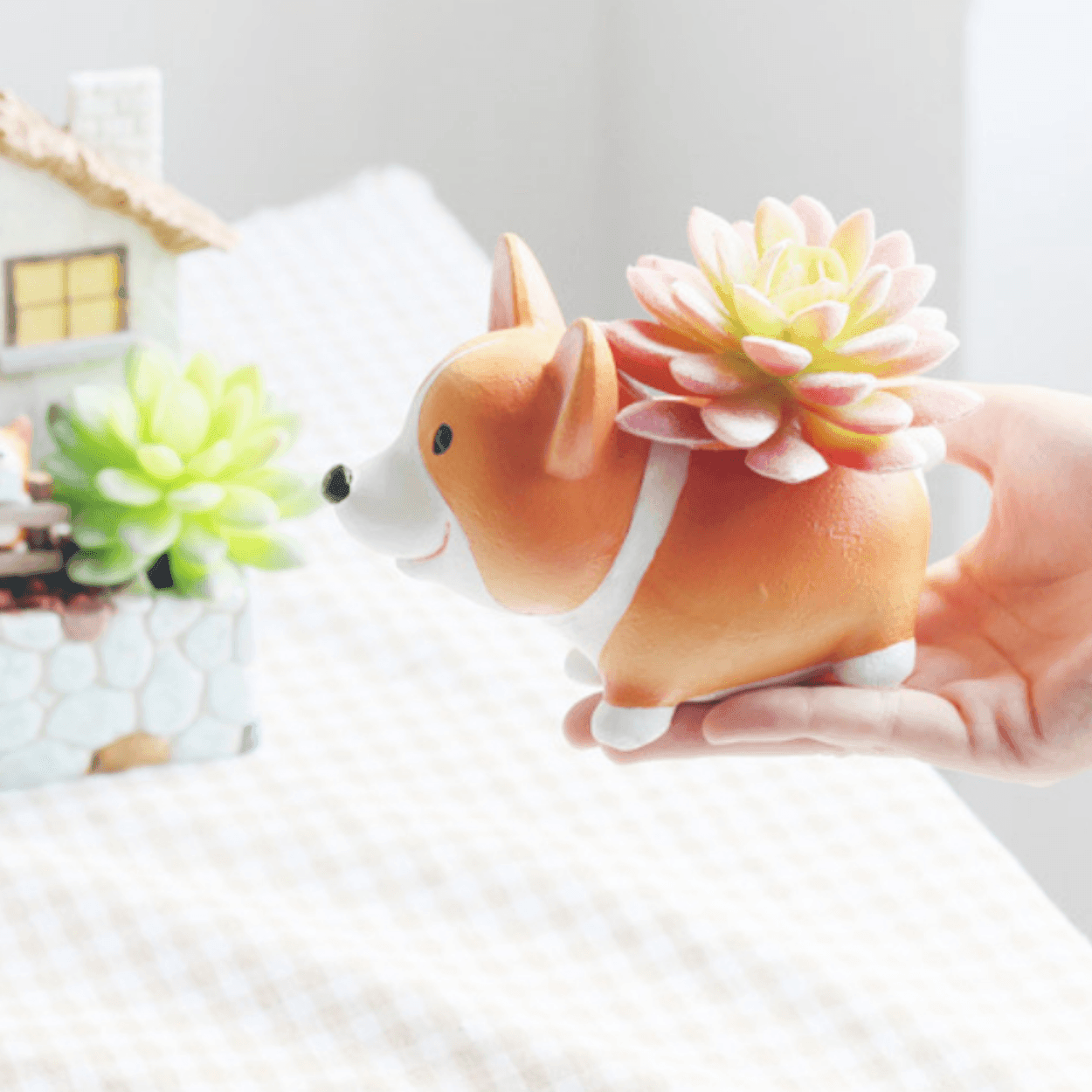 Norvo | Harpiks Corgi Mini Blomsterkrukke