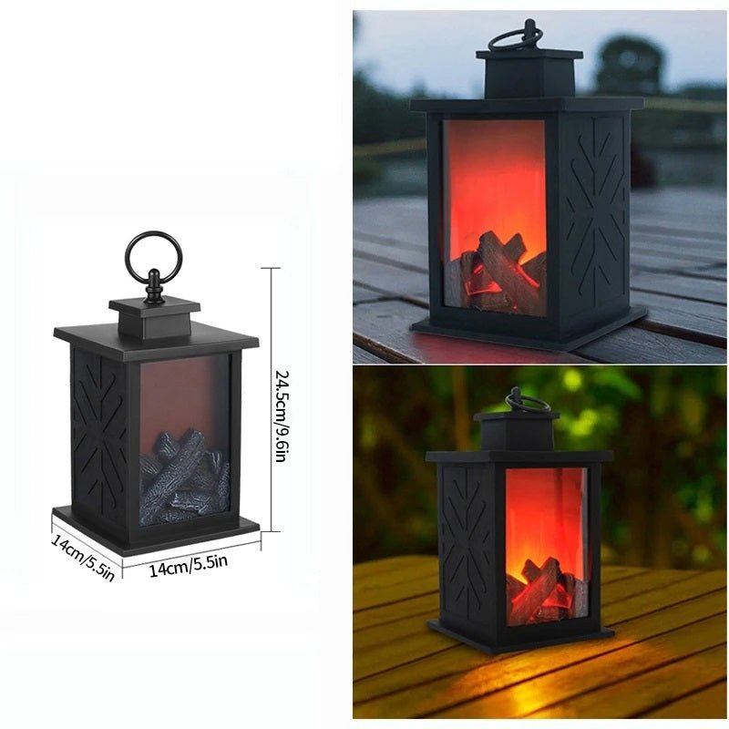 Norvo | Retro Peislanterne – Lysende Flamme Nattlys for Julefryd, USB/Batteridrevet Høytidsdekor