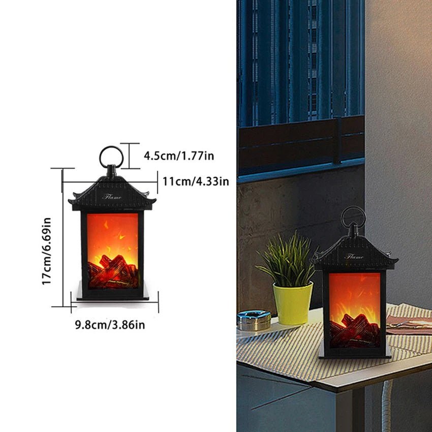 Norvo | Retro Peislanterne – Lysende Flamme Nattlys for Julefryd, USB/Batteridrevet Høytidsdekor