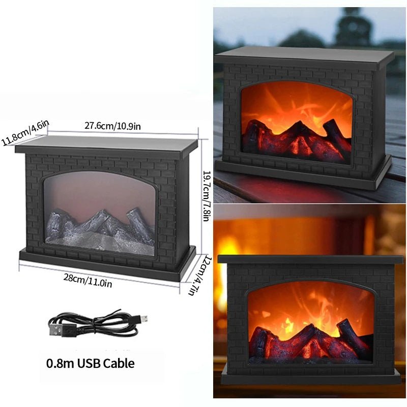 Norvo | Retro Peislanterne – Lysende Flamme Nattlys for Julefryd, USB/Batteridrevet Høytidsdekor