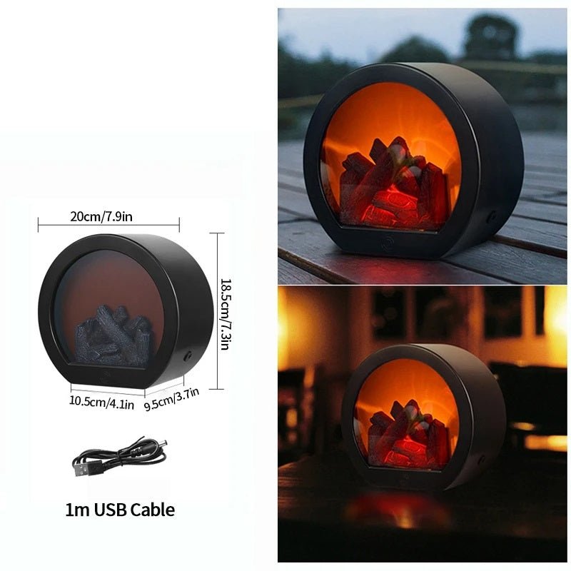 Norvo | Retro Peislanterne – Lysende Flamme Nattlys for Julefryd, USB/Batteridrevet Høytidsdekor