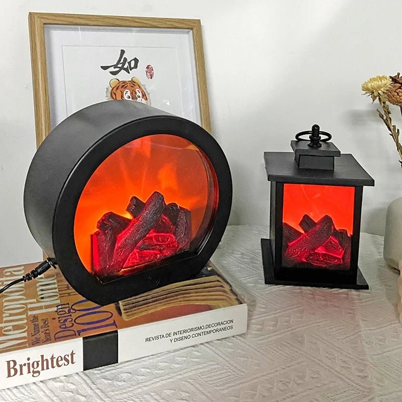 Norvo | Retro Peislanterne – Lysende Flamme Nattlys for Julefryd, USB/Batteridrevet Høytidsdekor