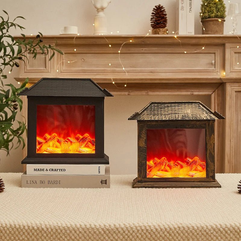 Norvo | Retro Peislanterne – Lysende Flamme Nattlys for Julefryd, USB/Batteridrevet Høytidsdekor