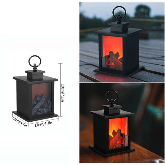 Norvo | Retro Peislanterne – Lysende Flamme Nattlys for Julefryd, USB/Batteridrevet Høytidsdekor
