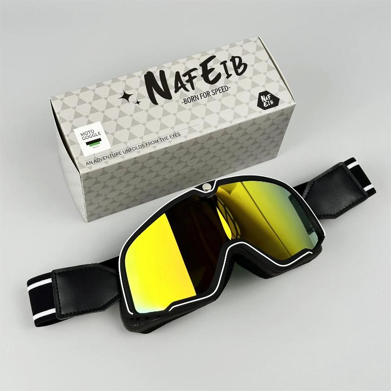 Norvo | RETRO RIDE GOGGLES – Vintage motorsykkelbriller med 100% UV-beskyttelse