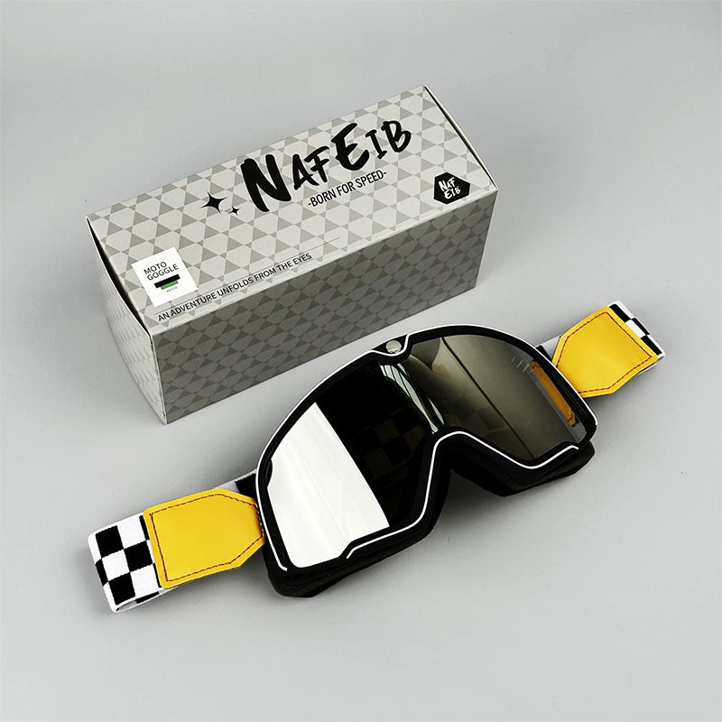 Norvo | RETRO RIDE GOGGLES – Vintage motorsykkelbriller med 100% UV-beskyttelse