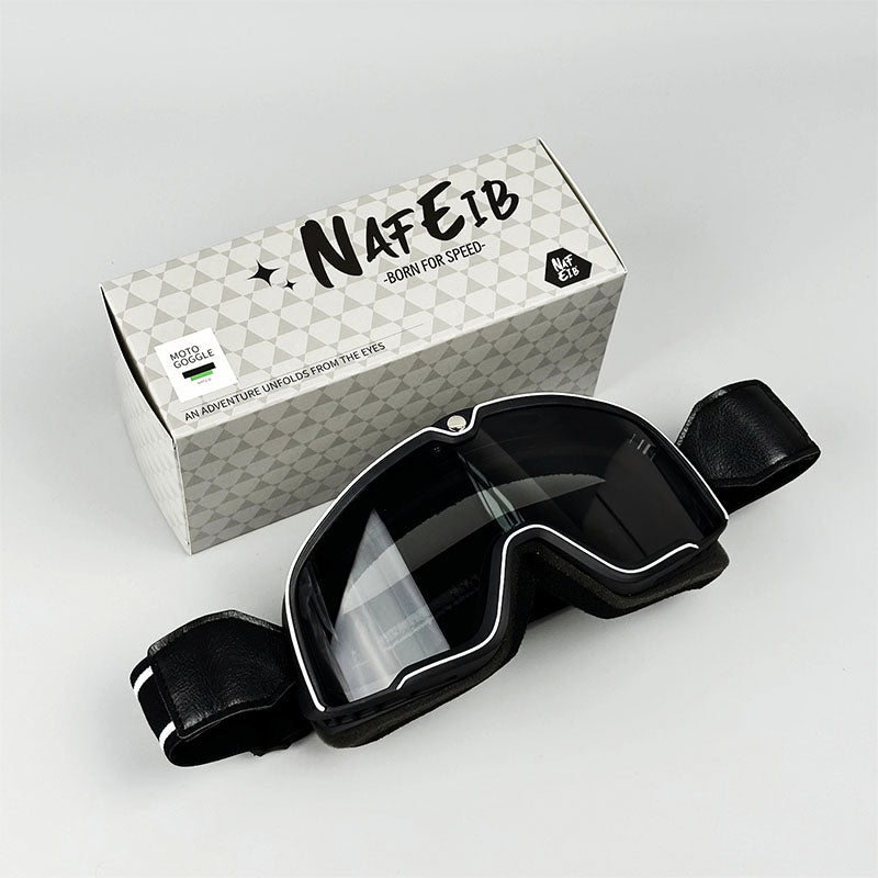 Norvo | RETRO RIDE GOGGLES – Vintage motorsykkelbriller med 100% UV-beskyttelse