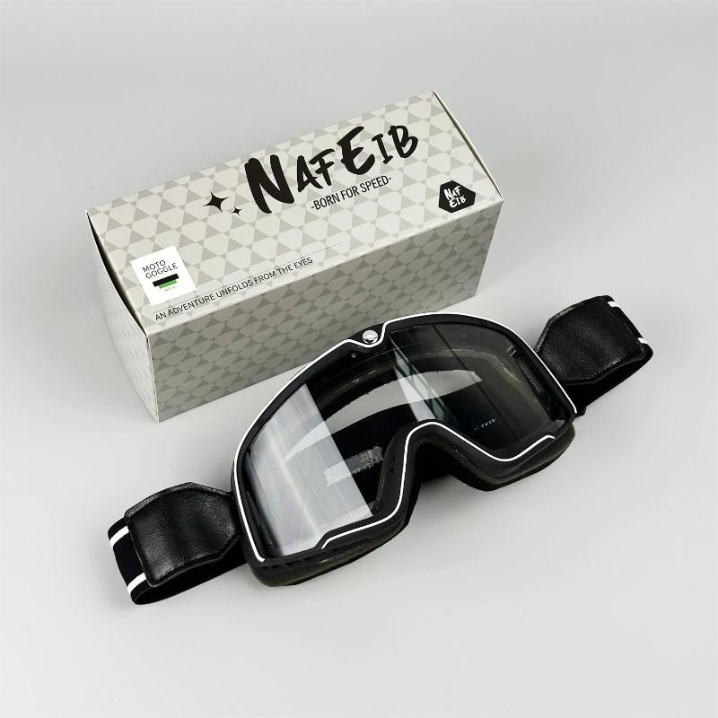 Norvo | RETRO RIDE GOGGLES – Vintage motorsykkelbriller med 100% UV-beskyttelse