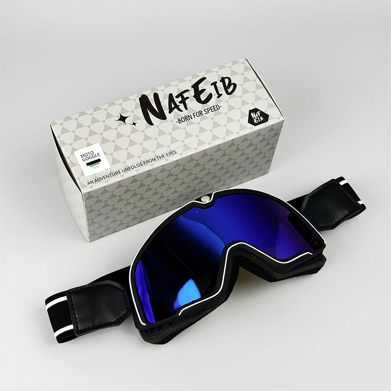 Norvo | RETRO RIDE GOGGLES – Vintage motorsykkelbriller med 100% UV-beskyttelse