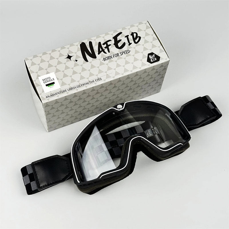 Norvo | RETRO RIDE GOGGLES – Vintage motorsykkelbriller med 100% UV-beskyttelse