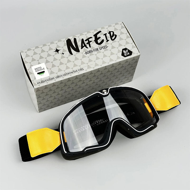 Norvo | RETRO RIDE GOGGLES – Vintage motorsykkelbriller med 100% UV-beskyttelse