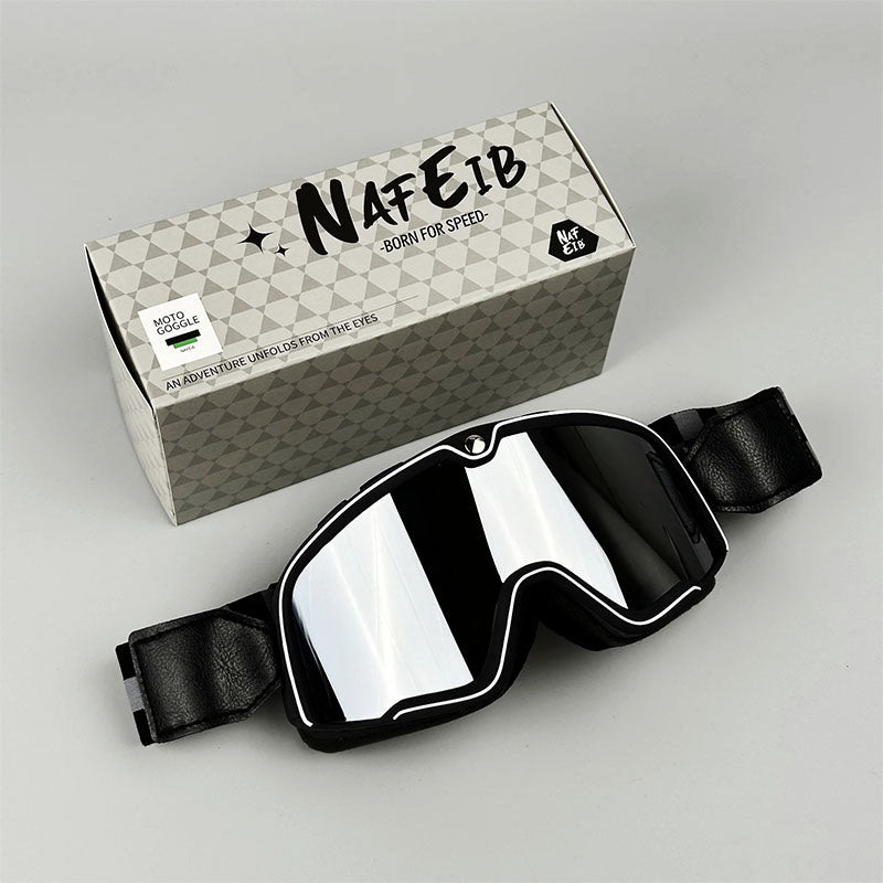 Norvo | RETRO RIDE GOGGLES – Vintage motorsykkelbriller med 100% UV-beskyttelse