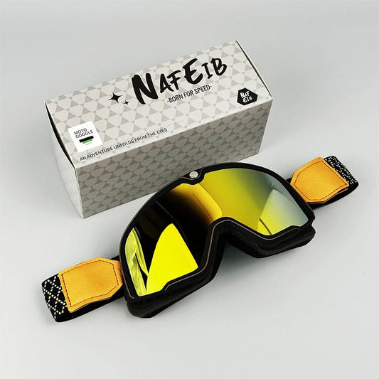 Norvo | RETRO RIDE GOGGLES – Vintage motorsykkelbriller med 100% UV-beskyttelse