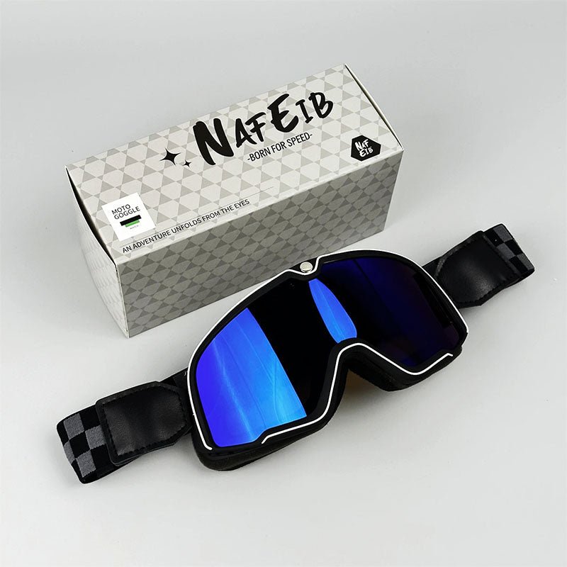Norvo | RETRO RIDE GOGGLES – Vintage motorsykkelbriller med 100% UV-beskyttelse