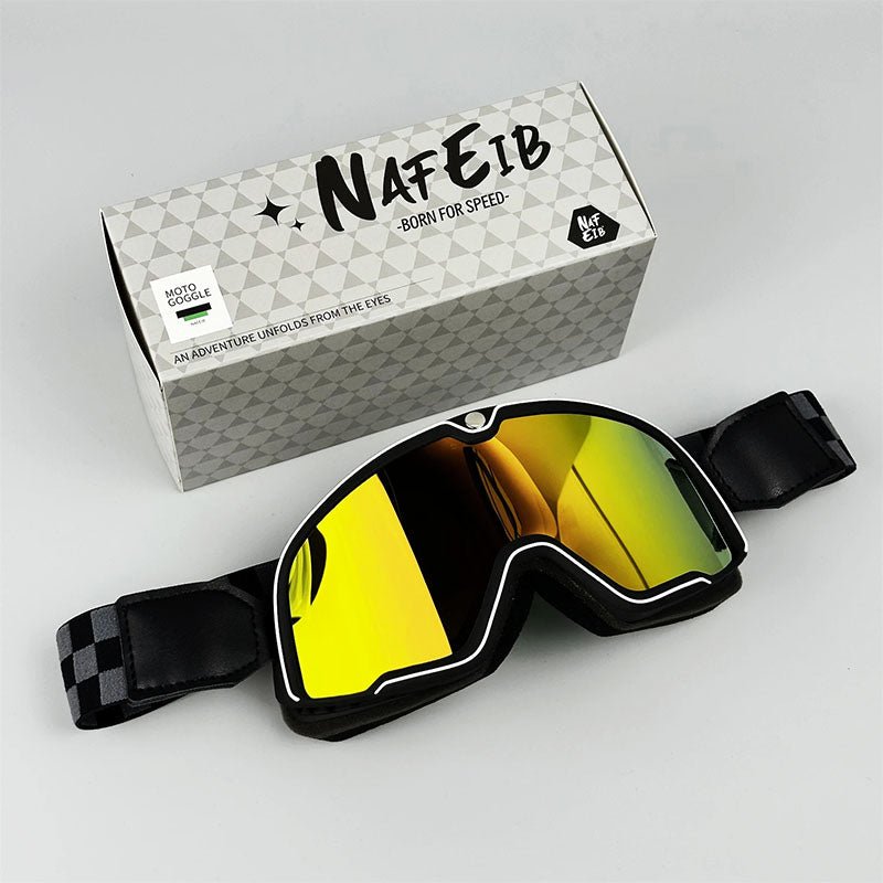 Norvo | RETRO RIDE GOGGLES – Vintage motorsykkelbriller med 100% UV-beskyttelse