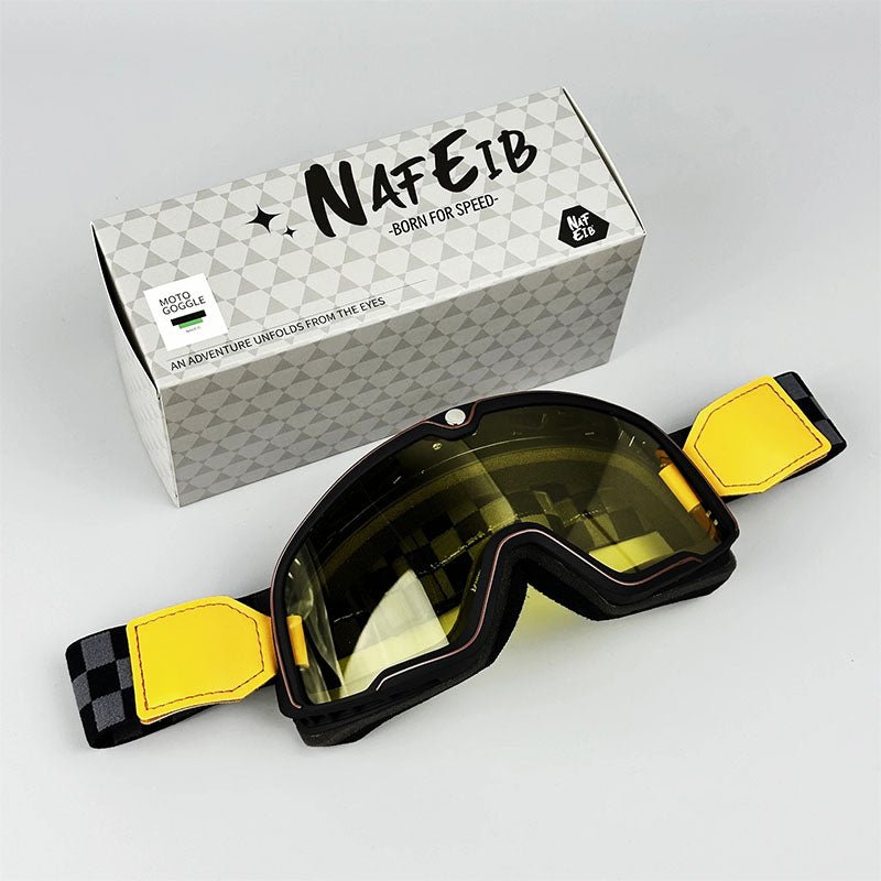 Norvo | RETRO RIDE GOGGLES – Vintage motorsykkelbriller med 100% UV-beskyttelse