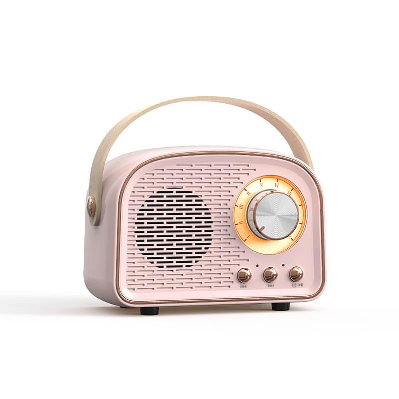 Norvo | Sandsberg Retro Rund Radio Bluetooth Høyttaler | Trådløs | Bærbar | Stylisk Lyd for Hjemmet & På Farten