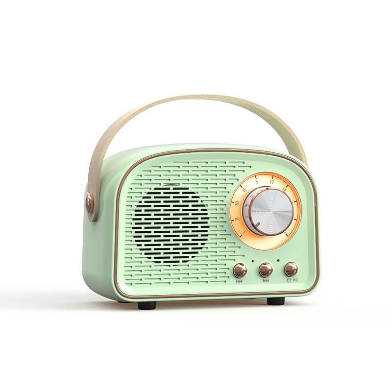 Norvo | Sandsberg Retro Rund Radio Bluetooth Høyttaler | Trådløs | Bærbar | Stylisk Lyd for Hjemmet & På Farten