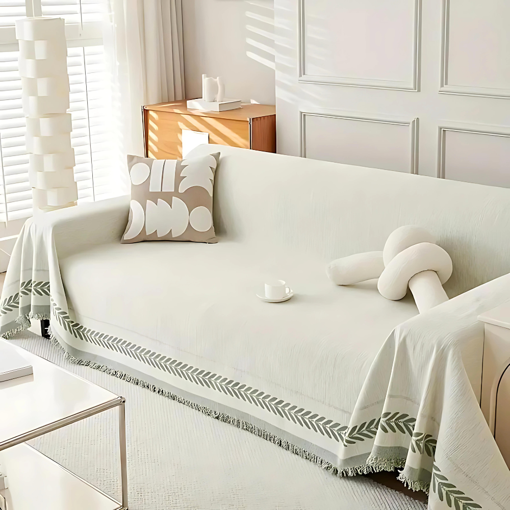 Norvo | Rustic Cotton Tassel Sofa Cover