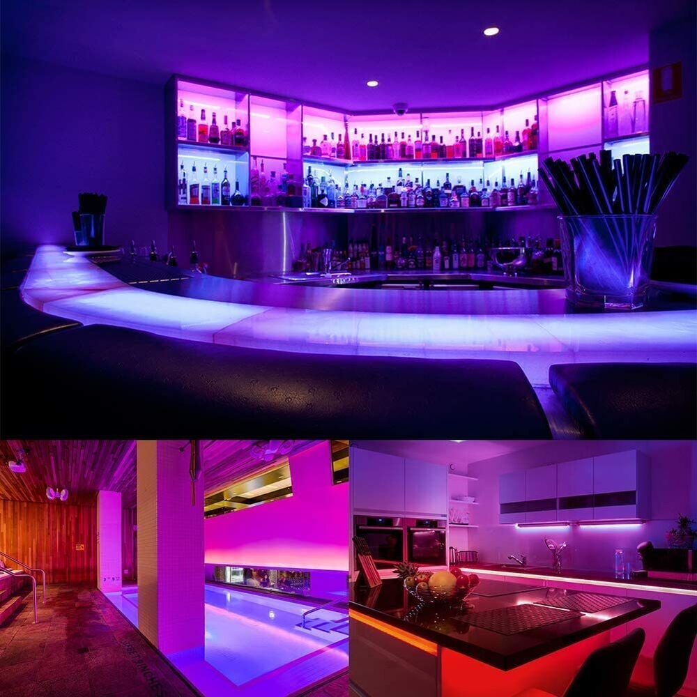 Norvo | LED Lyslist, 30 m, 15 m, Musikk Synkronisering, Bluetooth, 5050, RGB Ambient Lys med Fjernkontroll